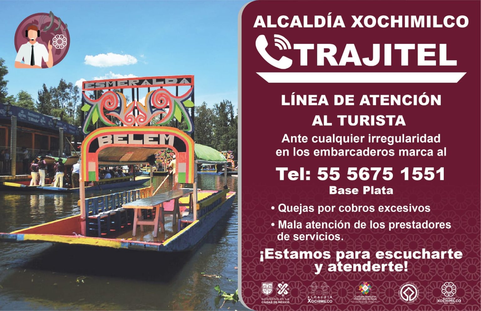 IMPLEMENTA XOCHIMILCO LÍNEA DE ATENCIÓN AL TURISTA Alcaldía Xochimilco